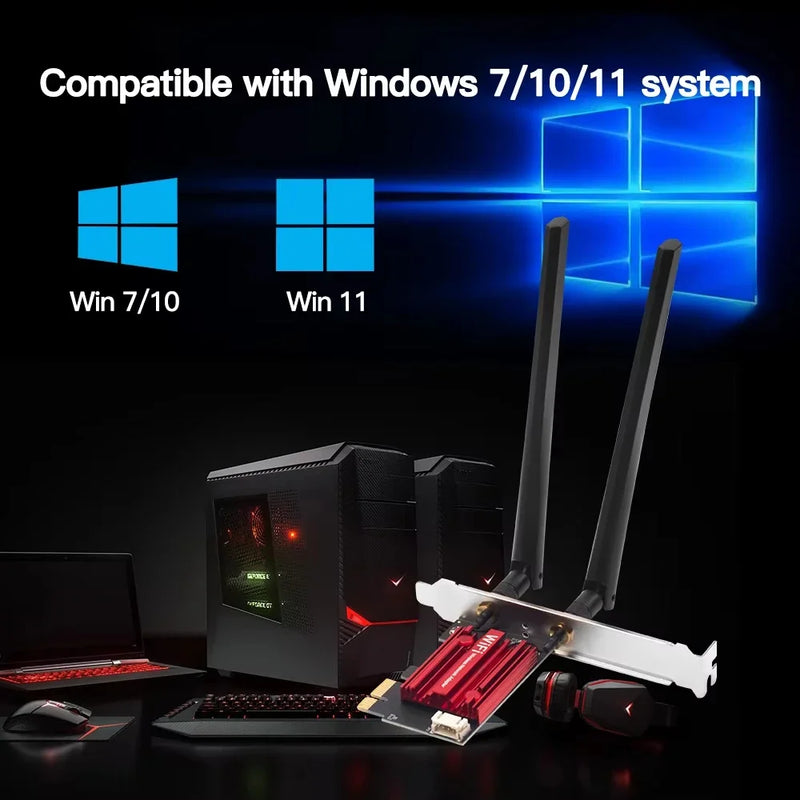 KEBIDUMEI WiFi 5 PCI - E Wireless Adapter Network Card AC1200 Dual Band 2.4G/5GHz 802.11AC For Bluetooth - Visuel 4 | SAMAG