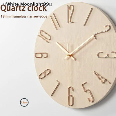 〔White〕 Living Room Wall Clock Simple Mounted Household | SAMAG