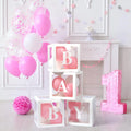 Transparent Letter Balloon Box Baby Shower Decorations Happy Birthday Wedding EID Decor 1st Birthday Party Supplies Balloon Box