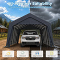 13x20 FT Heavy Duty Carport Canopy, Grey Outdoor Patio | SAMAG
