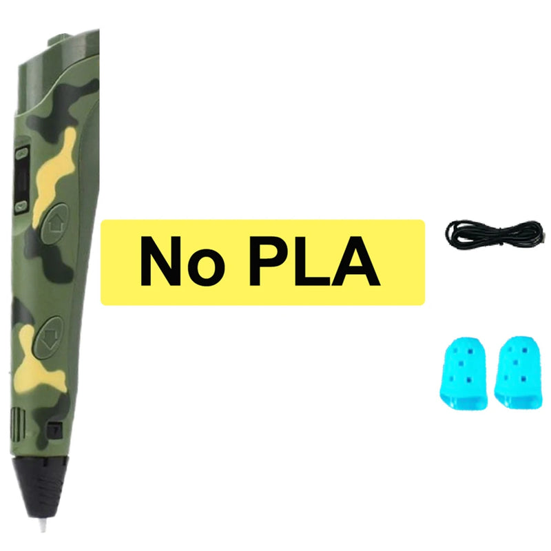 Kids 3D Printing Pen Adjustable Speed LED Display DIY Drawing Pens 3D PLA Filament Christmas Birthday gift for Boys and Girls