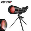 BORWOLF 25-75x80 Telescope Spotting Scope Powerful Zoom Monocular  BAK4 Waterproof For Bird Watching Target Shotting With Tripod