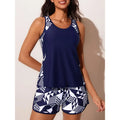Strappy Tankini Set Two Pieces Women Printed Swimsuit | SAMAG