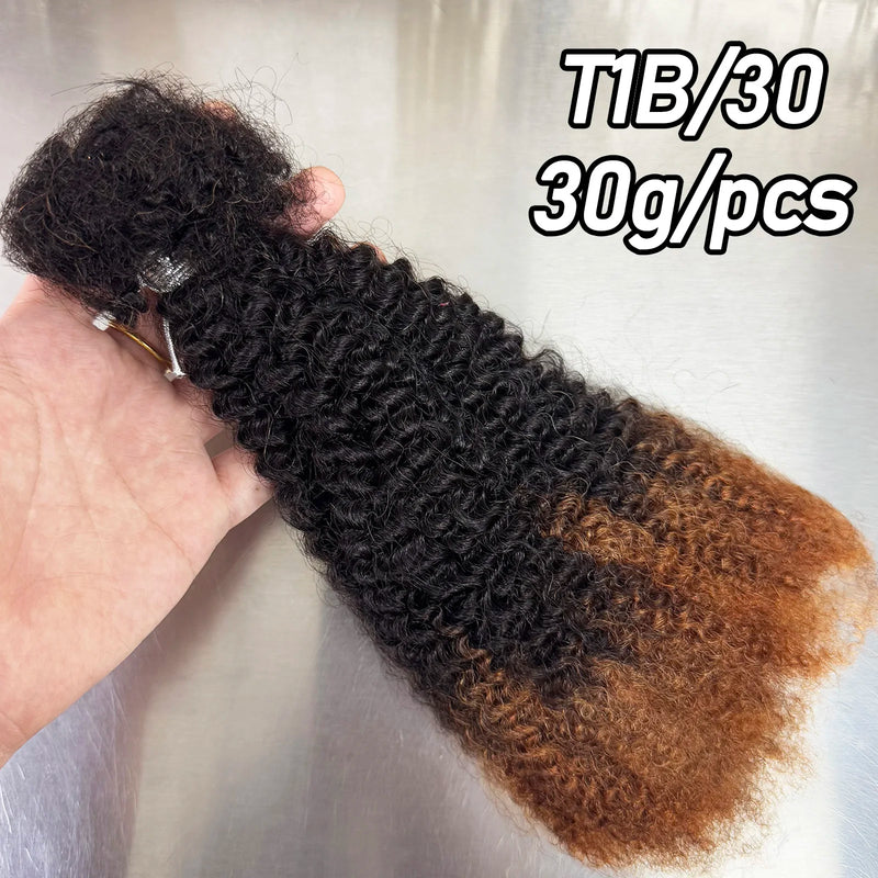 16inch Afro Kinky Bulk Human Hair for Braiding Twist Curly Hair Dreadlock Extensions for Braiding Hair Locs Extensions