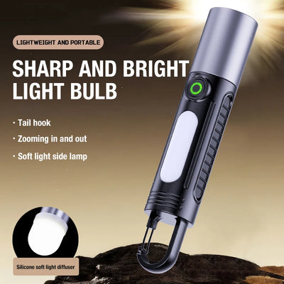 Self Defense Flashlight Charging Long Range Outdoor | SAMAG