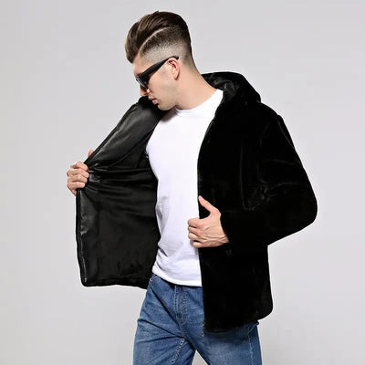 Autumn and Winter New Men's Thickened Loose Mink Coat | SAMAG