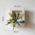 Artificial Tropical Plant Wall Hanging Decoration Antler Fern Green Plant Landscape Display Furnishings Home Decor, Wooden Frame