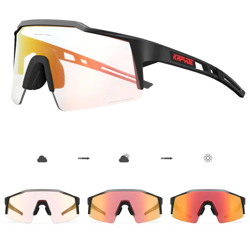 Kapvoe Red Photochromic Cycling Sunglasses for Men Blue | SAMAG