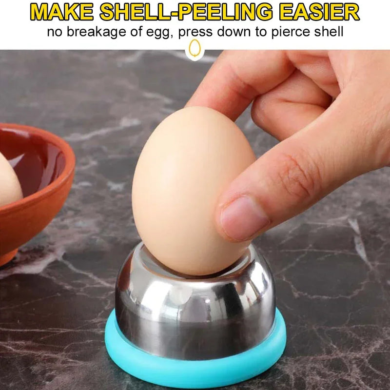 Stainless Steel Egg Piercer with Sturdy Base, Heavy Duty Tool for Hard Boiled Eggs, Non-Magnetic for All Kinds of Eggs