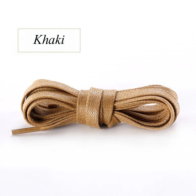 Autumn Winter Waxed Cotton Shoelaces 0.8CM Width Flat Waterproof Laces Unisex Boots Casual Sneakers Shoelace Leather Laces Shoes