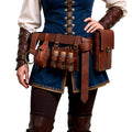 5Pcs/Set Medieval Leather Belt Waist Bag Renaissance Steampunk Vintage Waist Pack Cosplay Halloween Costume Accessories Set ﻿