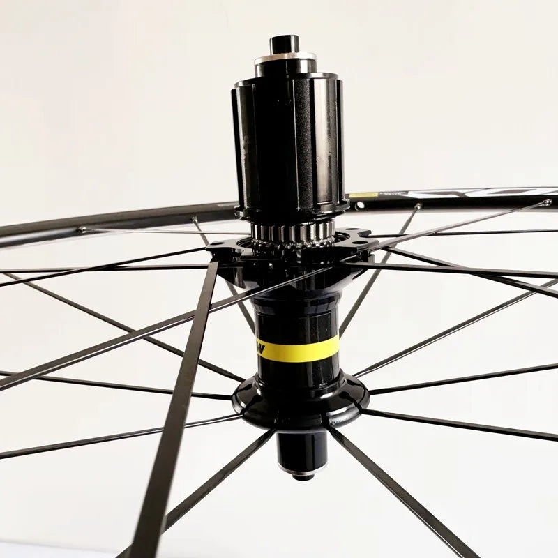 New 700C 30/40/50mm Road bike alloy Bicycle wheelset clincher rims Thru Axle V Disc brake 120 noise 36T Planetary ratchet hubs