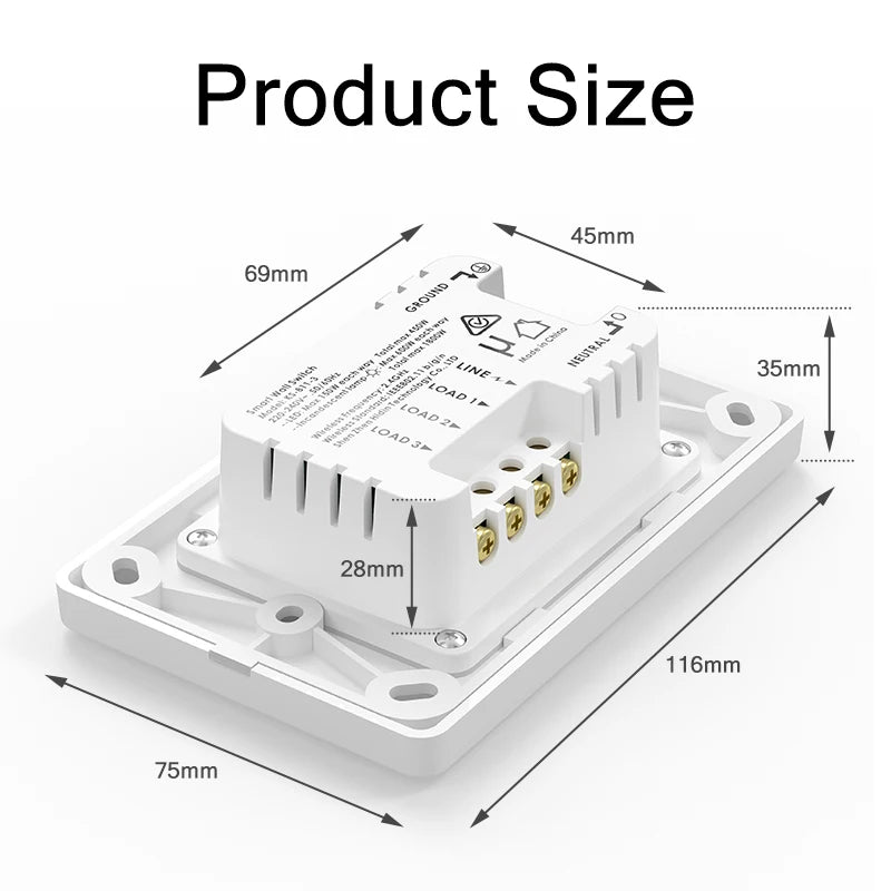 Tuya Zigbee Smart Wall Switch With Neutral Wire Optional Push Button Physical Light Switch Voice Control Google Home Alexa