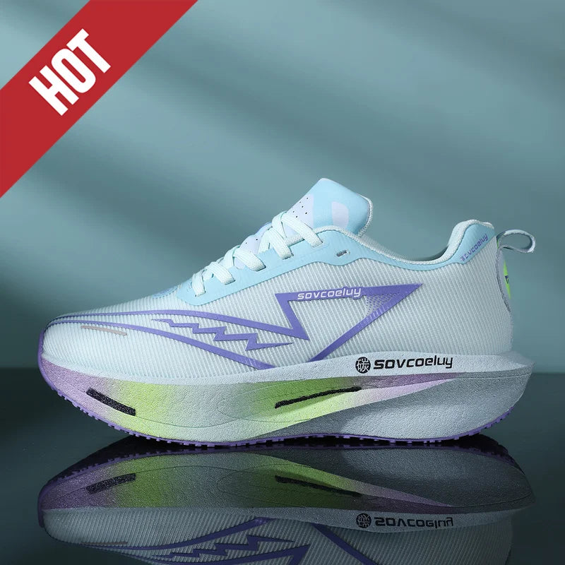 Cushion Running Shoes Carbon Plate Marathon Men Sports Breathable Lightweight Women's Comfy Athletic Antiskid Sneakers Casual
