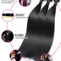 Straight Bundles Human Hair 12A Human Hair 3 Bundles Straight Hair Brazilian Hair Human Hair Bundles Virgin Human Hair Bundles Remy Human Hair Bundles 20 22 24 Inch Human Hair Extensions