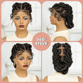 Full Lace Bantu Braided Wigs Synthetitc Short Handmade Knotless Braided Lace Wig Short Cornrow Braids Wigs for Black Women