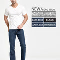 Mens Winter Stretch Denim Jeans Thicken Warm Pants Slim Slightly Flare Trousers Boot Cut Fit Polar Fleece Jeans