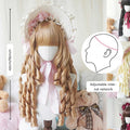 Synthetic Long Curly Wavy Lolita Wig with Bangs Wig Girl Cute Ombre Pink Blonde Black Cosplay Party Halloween Harajuku Wig
