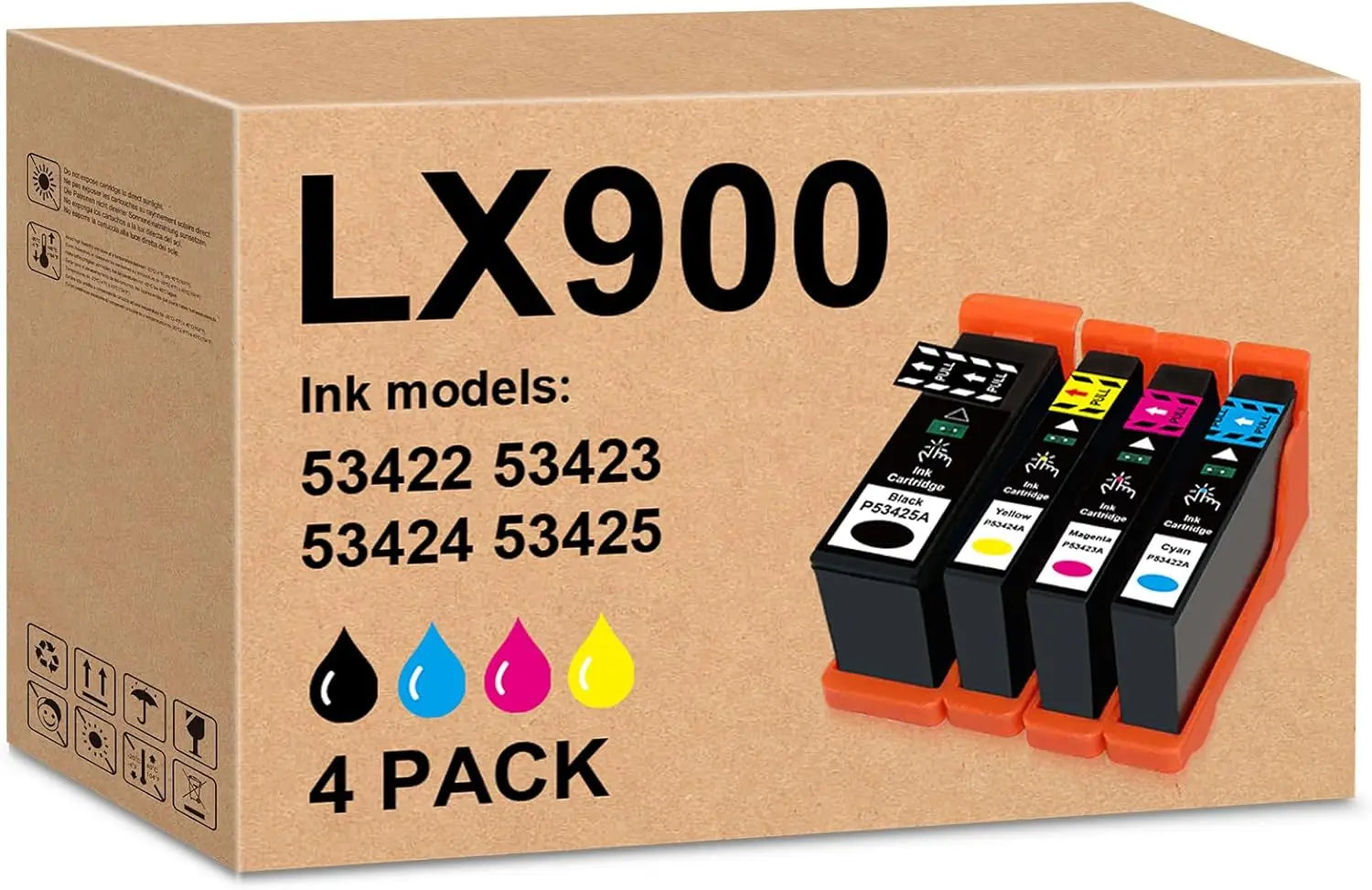 53422 ink cartridge replacement set, compatible with Primera 53423, 53424, and 53425, compatible with Primera LX900 printer ink.