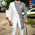 African Suits for Men Embroidery Print Blazer and Pants Set Business Dress with Kerchief Party Wedding - View 27 | SAMAG