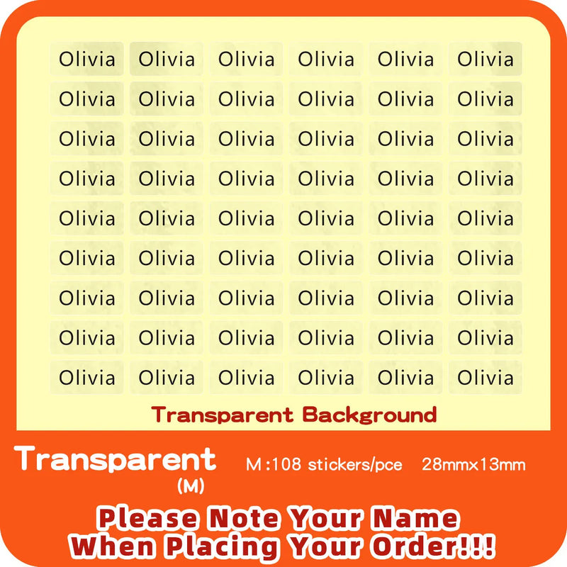 Transparent Name Sticker Custom Hebrew Waterproof Personalized Children Label for Schlool Stationery - Visuel 8 | SAMAG