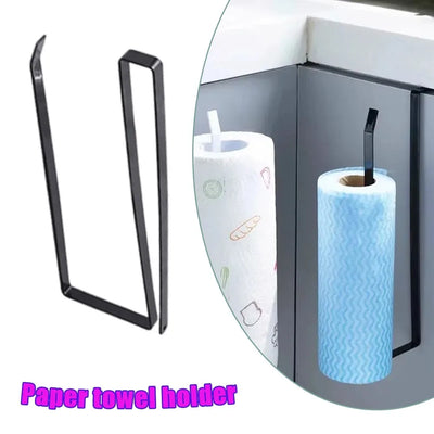 Space Saving Under Cabinet Paper Towel Holder No Drill Adjustable Mount Kitchen Organizer Rack Plastic Wrap Foil Hand | SAMAG