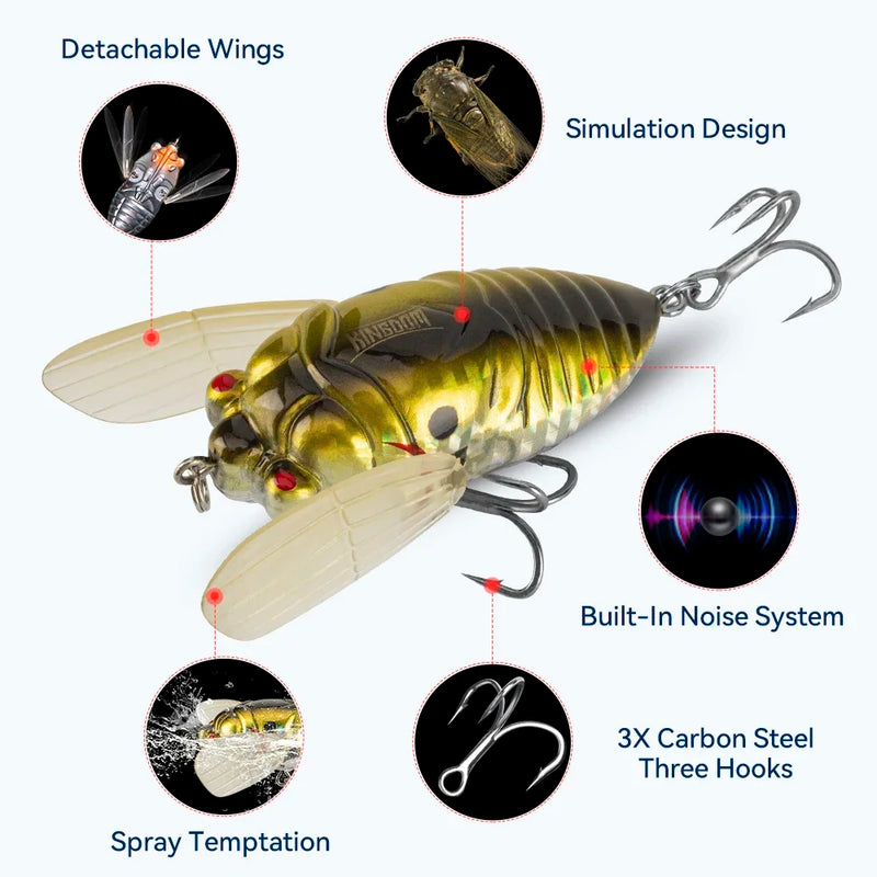 Kingdom Fishing Lure Bionic Cicada 40mm5.5g 55mm12.1g | SAMAG