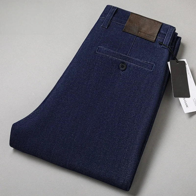 Men's Straight Leg Jeans Streetwear Blue/Black Casual | SAMAG