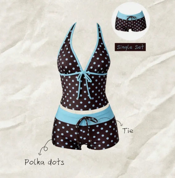 Women Bikinis Set Vintage Striped Floral Tankini Swimsuit | SAMAG