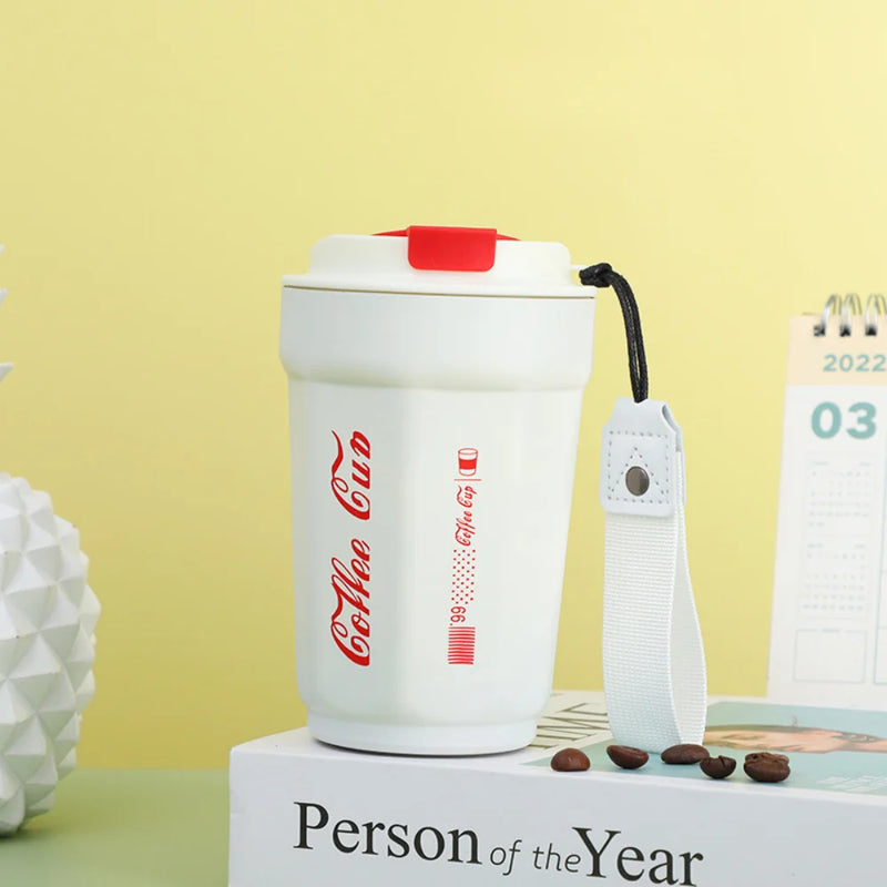 Thermos Coffee Mug Leakproof Vacuum Double Wall Travel Coffee Cup Portable Belt Cup Stainless Steel Mug