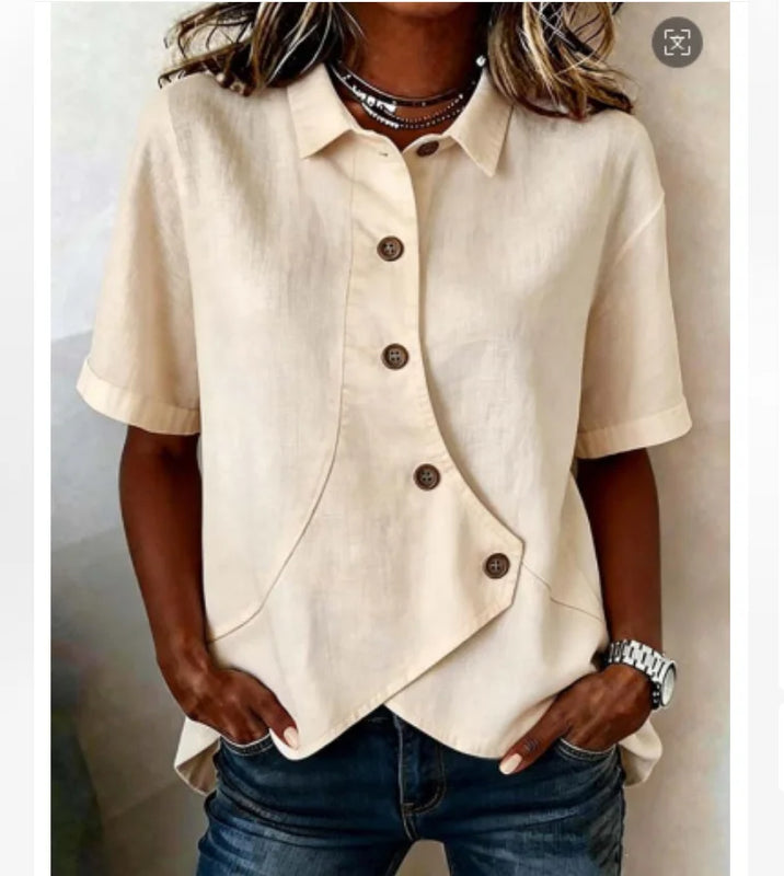 Summer Women's Casual Solid Irregular Shirt Fashion - View 2 | SAMAG