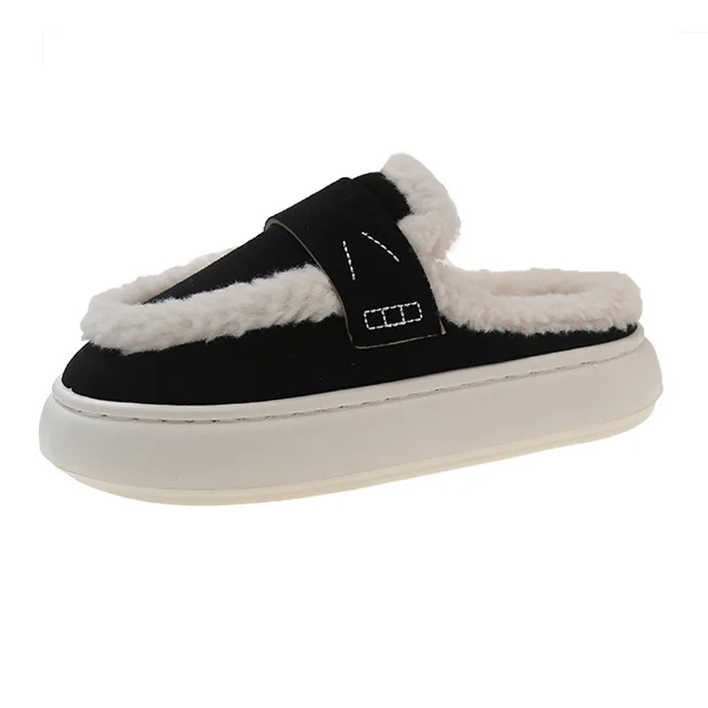 Winter Fluffy Women's Slippers Home Fuzzy Fur Luxury Designer Woman Shoes Indoor Flat Plush Elegant Fashion Footwear Soft Sole