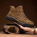 Outdoor Hiking Shoes for Men Autumn Winter Men Ankle Boots Hand Stitched Optional Plush Non-slip High Top Casual Shoes Sports