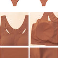 TERMEZY Soft Seamless Wireless Bra Set Minimalist Racerback Bralette Set Sport Yoga Breathable Panties Set Solid Color Intimates