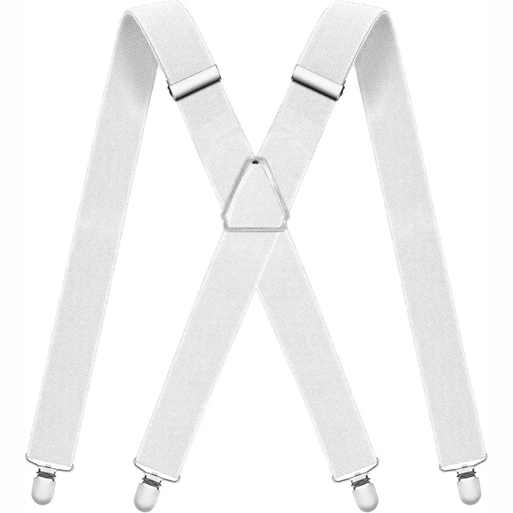 New Adjustable Adult Suspenders Elastic Strong Metal Clips Adult Belt 4 Clips Clip-on Suspenders Men Women