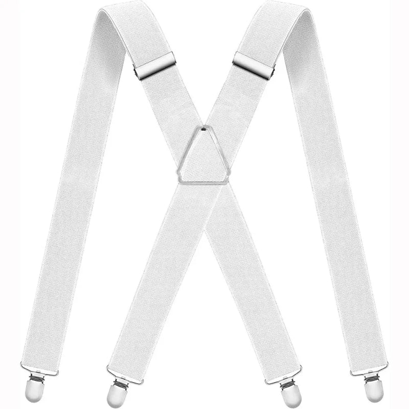New Adjustable Adult Suspenders Elastic Strong Metal Clips Adult Belt 4 Clips Clip-on Suspenders Men Women