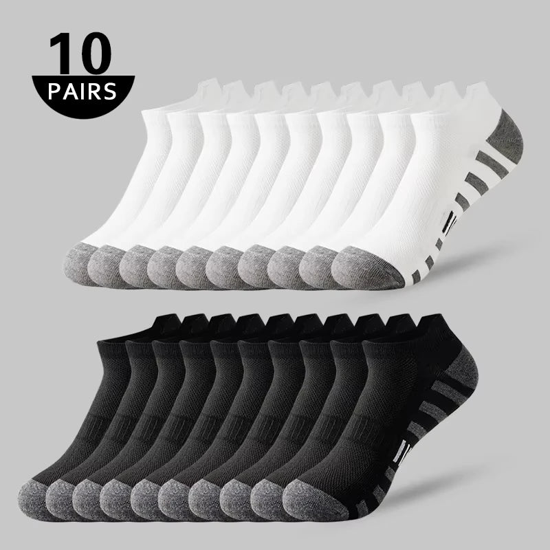 10 Pairs men's short socks Summer thin black white grey | SAMAG