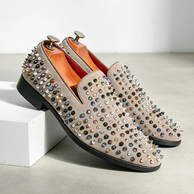 Luxury Fashion Genuine Leather Men’s Dress Shoes Rivet | SAMAG