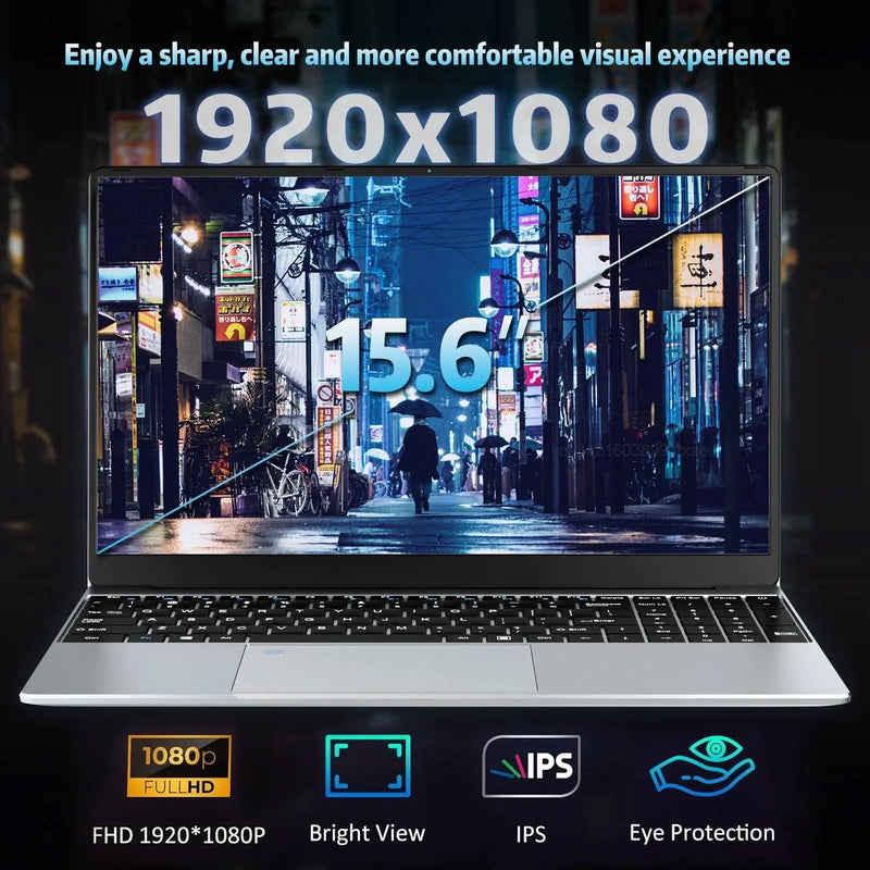 N95 Intel 2026 15.6 Inch Portable Laptop 32GB DDR4 2TB SSD 7500mAh Office Gamer Notebook Pro Backlit Fingerprint Unit