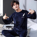 Cartoon Cute Dog Letter Print Men's Pajamas Set Cotton Soft Autumn Winter New Men's Sleepwear Long Sleeve & Pants Korean Pajamas