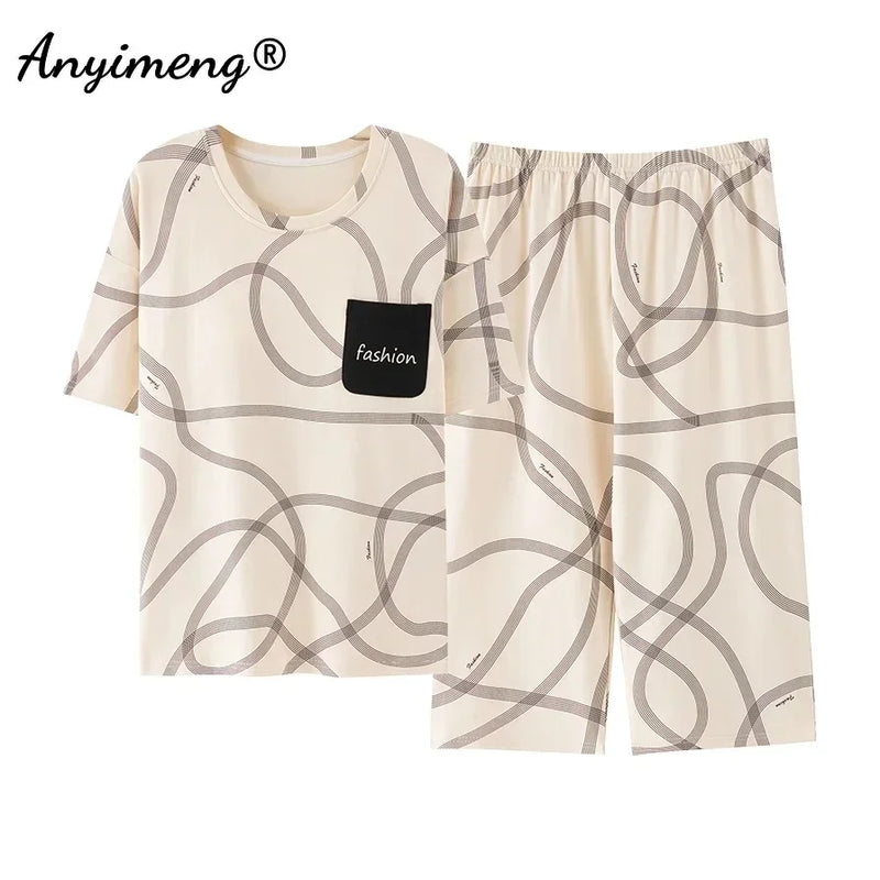 Summer Capris Pajamas Cute Cartoon Print for Women | SAMAG