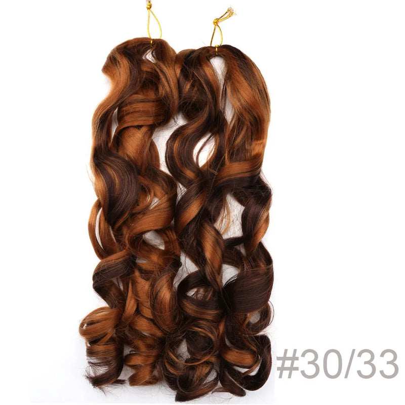 French Curly Crochet Braiding Hair Synthetic Loose Wave Ombre Braids Hair for Women  Spiral Curls Pre Stretched Hair Extensions