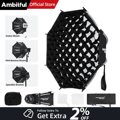New AMBITFUL Q3 Softbox Light Box With Optional Grid | SAMAG