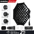 New AMBITFUL Q3 Softbox Light Box With Optional Grid,Mini Bowens Mount,GODOX Mount,Flashlight Bracket For GODOX YONGNUO NANLITE