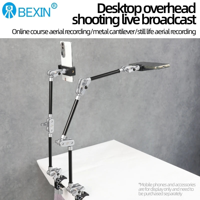 BEXIN Camera Magic Arm with Super Clip Bracket for Smartphone  Clamp Mount Tablet Webcam Studio Kits Set
