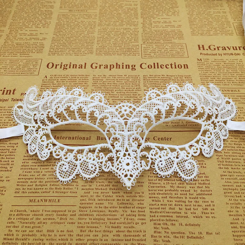 1pcs Hot Sale White Sexy Lace Half Face Masks Various Styles Halloween Masquerade Party Dance Mask Costume