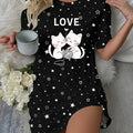 A Lovely Dress for Women Featuring a Cat And Star Letter | SAMAG