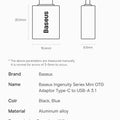 Baseus USB 3.1 OTG Adapter USB Type C to USB Female Converter For Macbook Pro Air Samsung S22 Xiaomi USB-C USBC OTG Connector