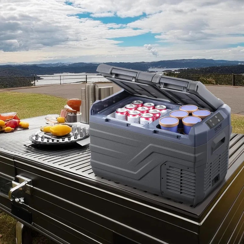 【Premium】Succebuy Car Refrigerator Dual Zone Port le Freezer Car Refrigerator Fridge Adjust le Range 12/24V DC and A Compressor