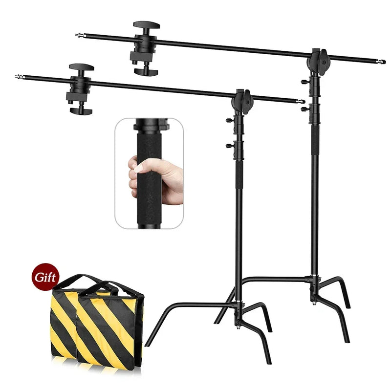 C Stand Stainless Steel Kit Light Stand With Weight Bag Photo Studio Accessories Extension Rod 2.49M Length Arm Cross Boom